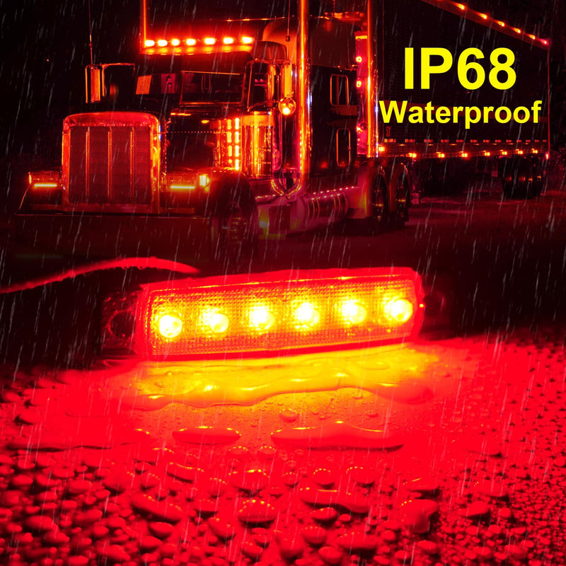 [Australia - AusPower] - 40 Pack 6 LED Trailer Marker Light, DC12-24V Clearance Side Indicator Lamp for RV Camper Truck Van Caravan Boat - Amber, Red 