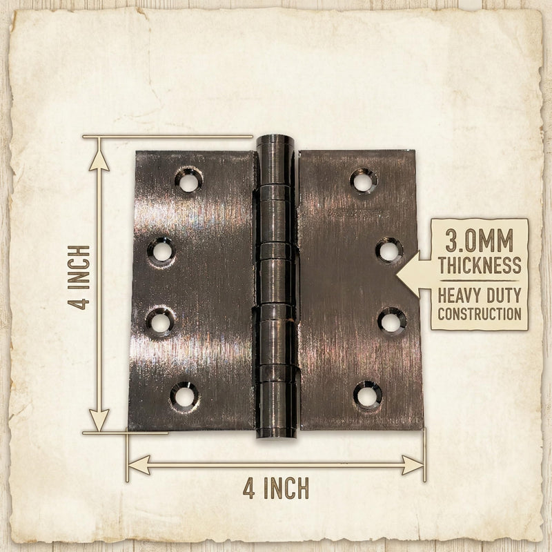 KSDCRMS Red Bronze 4 inch Stainless Steel Door Hinges,Heavy Duty Interior/Exterior Door Hinge,Rust-Proof,304 SS Ball Bearings,Non-Removable Pin (NRP),4" (101mm) x 4" (101mm),SquareCorner,2 Pack 2