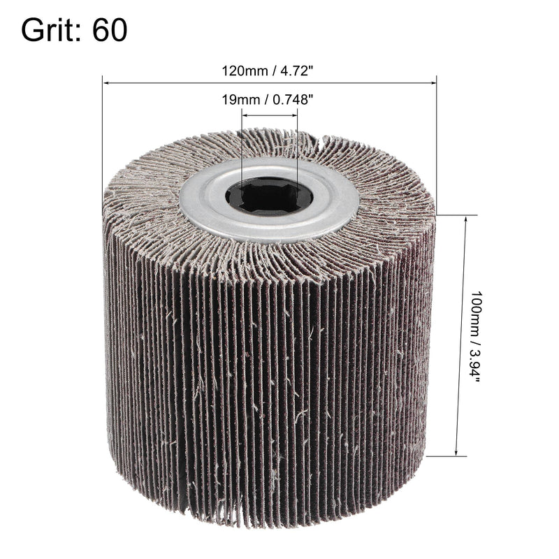 [Australia - AusPower] - uxcell 120mmx100mm Flap Wheel Abrasive Cloth Wire Drawing Polishing Sanding Wheel 60 Grit for Stainless Steel Metal Wood 