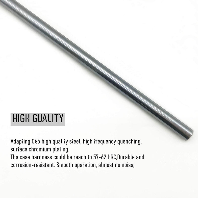 [Australia - AusPower] - Linear Motion Rods 2PCS 8mmx 350mm (0.315 x 13.78 inches) Case Hardened Chrome Plated Linear Motion Rod Shaft Guide for 3D Printer, DIY, CNC - Metric h8 Tolerance 350mm length Diameter 8mm 