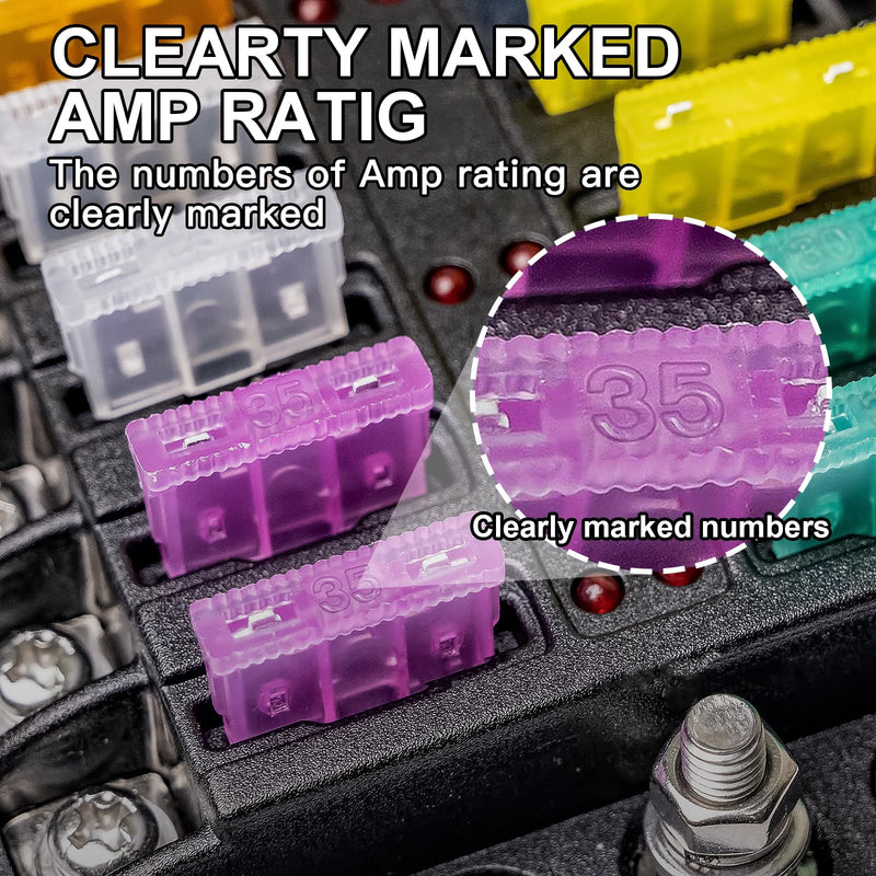 [Australia - AusPower] - 1200PCS Car Fuses Assortment Kit, 520PCS Standard Fuse Kit + 680PCS Mini Fuses + 2 Pullers for Auto/RV/Truck/Motorcycle (2A 3A 5A 7.5A 10A 15A 20A 25A 30A 35A 40A) 