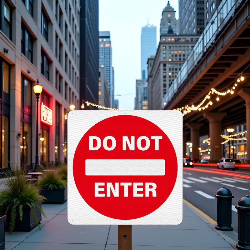 Do Not Enter Sign 24 x 24 Inch Large Reflective Aluminum Street Road Sign Waterproof Fade Resistant Rust Free Warning Safety Signs for Driveways Outdoor Traffic Red