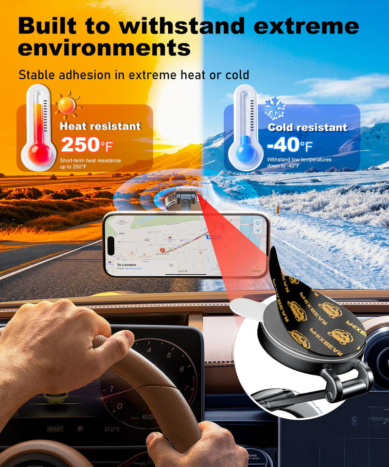 PHIXBEAR Extreme Env. Double Sided Sticky Pads for Dash Cam Mount - Outdoor Heavy Duty Strong Mounting Tape Waterproof Heat Resistant, 36Pcs 1’’ & 2’’ Adhesive Tape for Car Phone Holders