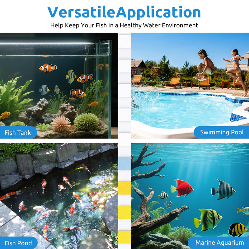 [Australia - AusPower] - SEAOURA 9-in-1 Aquarium Test Kit for Fish Tanks - 135 Strips Water Testing Strips for Aquariums & Ponds Accurate Testing Iron，Copper，Nitrate，Nitrite，Chlorine，Hardness，Alkalinity，Carbonate，pH SR-901-135 