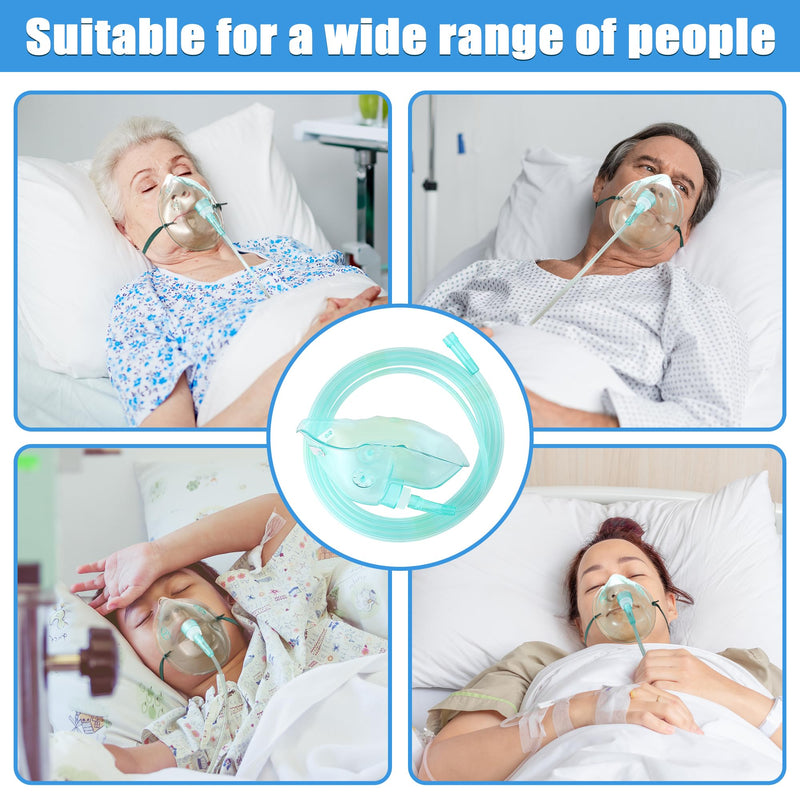[Australia - AusPower] - Geiserailie 2PCS L Oxygen Mask with 6.6 Ft Tubing and Adjustable Elastic Strap, Adult Oxygen Mask with Tubing, Breathing Masks for Face Adult Size L 