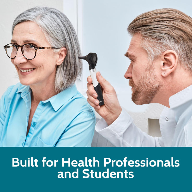 [Australia - AusPower] - Fiber Optic Mini Otoscope - Ear Scope with Light, Ear Infection Detector (Black Color) 