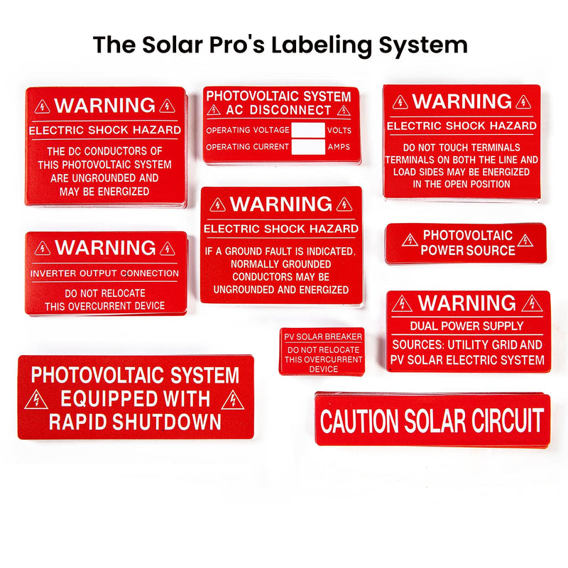 50-Pack Solar AC Disconnect Labels - Photovoltaic System AC Disconnect Stickers - 4" x 2" UV Resistant Vinyl Warning Decals - Code Compliant Electrical Safety Sign for Solar Installers