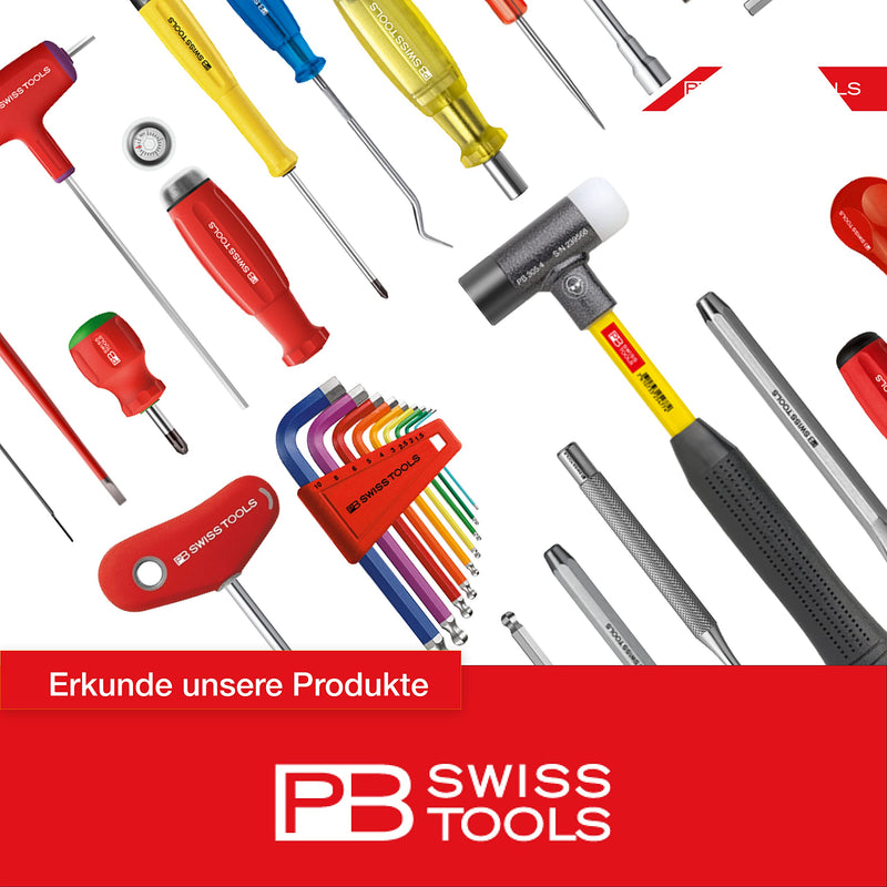 PB Swiss Tools Screwdriver Bit Holder PB 6464.Red | 100% Swiss Made | Screwdriver Mutlitool with Bits in the Handle, including Slot Size 2/3/4, PH1/PH2, T10/T15/T20