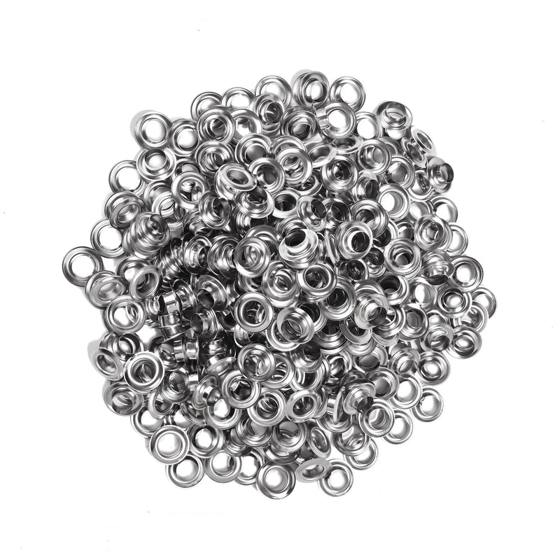 [Australia - AusPower] - KING PIECES 1000pcs Grommets 3/8 Inch (10mm) Washers and Grommets Kit for Grommet Tool, Banner & Posters Metal Grommets Eyelets for Fabric Clothes Leather Belt Punching Silver 1000pcs 3/8 Inch 