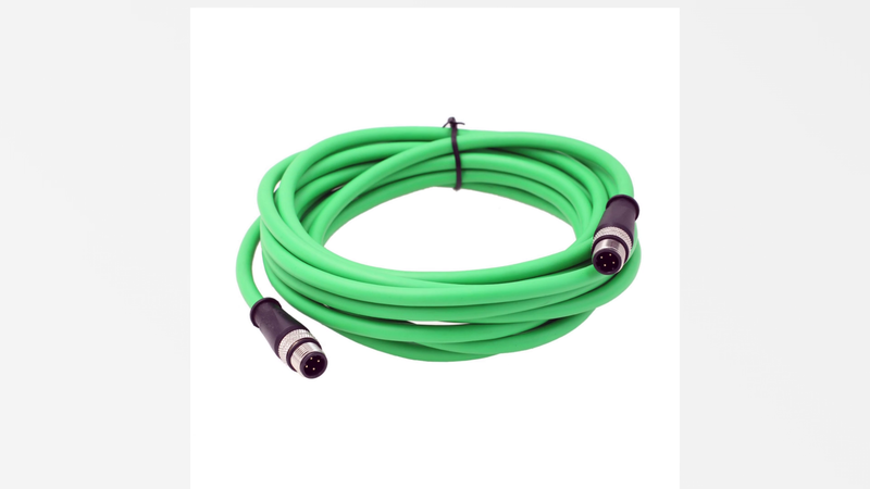 HangTon Ethernet Sensor Vision Camera M12 4 Pin D Code to M12 4 Pin D Coded Cable for Baumer Encoder Industrial Automation PLC Network 5m