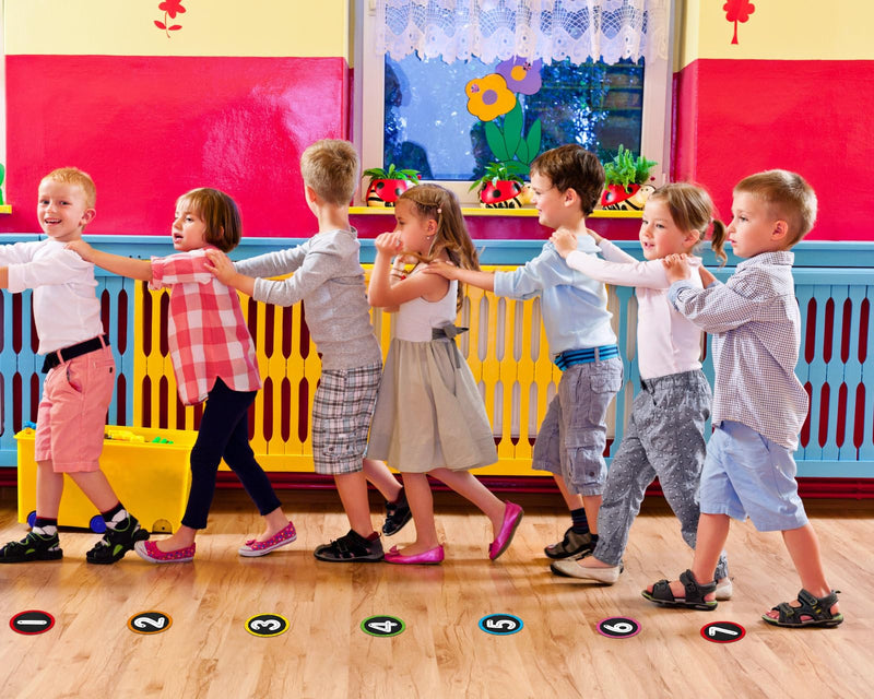 [Australia - AusPower] - WhatSign Line up Spots for Classroom Floor Number Stickers for Classroom 36Pcs Line up Dots Line up Numbers Floor Numbers for Classroom Lining up Back to School Preschool Kindergarten Supplies Bright 