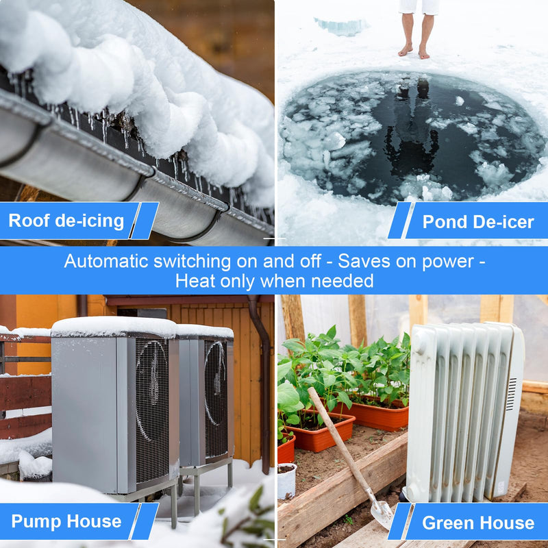 [Australia - AusPower] - 2 Packs Thermostatically Controlled Outlet, On at 32°F/Off at 50°F Plug in Thermostat Controlled Outlet Switch for Heater, Waterproof Temperature Control Outlet Extension Cord for Freeze Protect 