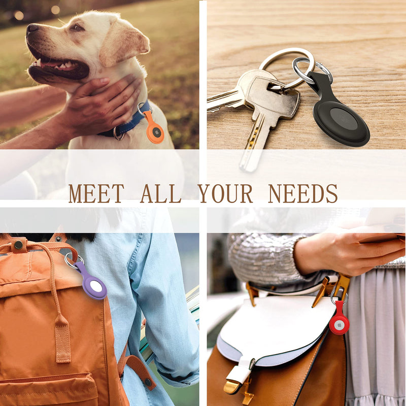 [Australia - AusPower] - 4 Pack AirTag Holder with Keychain AirTag case with Anti-Lost Keychain, Protective Air Tag, Item Finders, for for Dog, Cat, Luggage, Wallet, Backpacks Popular 