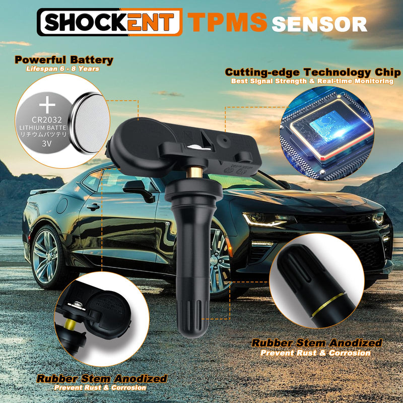 [Australia - AusPower] - Upgraded 433Mhz TPMS Sensor 13598773 for:-Chevy Malibu 2016-2022, Cruze 2016-2019, Impala 2017-2018, Traverse 2021-2022; for:-GMC Acadia 2016-2022;Tire Pressure Monitoring System Sensor 4Pcs 