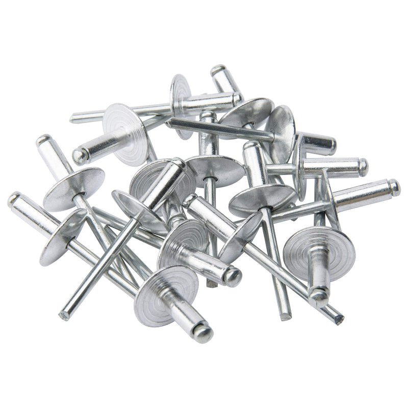 ISPINNER 50pcs 3/16" x 1/2" Large Flange Aluminum Blind Rivets, 4.8 x 12mm Pop Rivets (Silver) 3/16" x 1/2" Silver