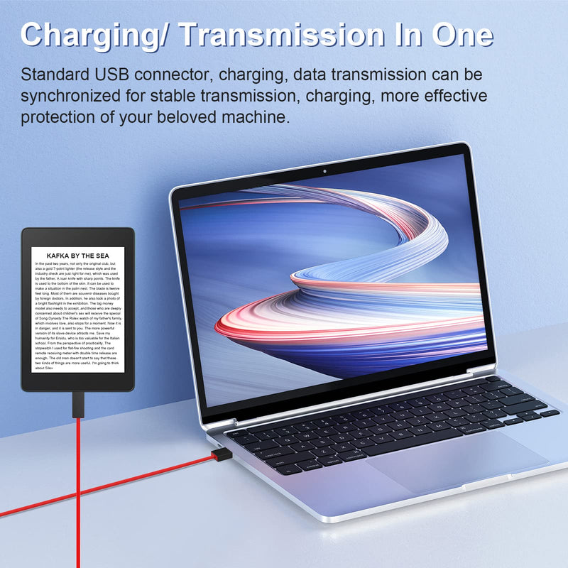 [Australia - AusPower] - Saipomor Micro USB Charging Cord Charger Cable Compatible with Kindle Fire Tablets(Fire 1st-8th Gen), Kindle E-Readers(3rd-10th Gen), Kindle Paperwhite2/3/4 and Kindle Oasis2-3ft Black&Red 