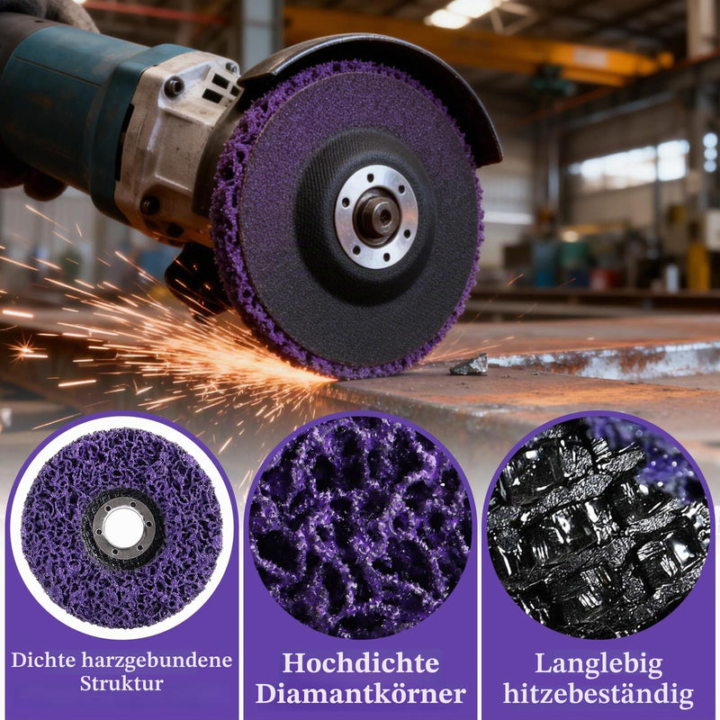 Pack of 10 CSD Discs 115 mm Purple Cleaning Disc 115 mm for Angle Grinder Reinforced Sanding Discs Rust Removal Disc for Car Paint Metal Rust Removal