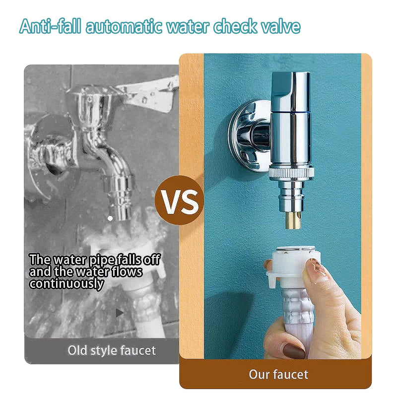 [Australia - AusPower] - Washing Machine Angle Valve, 1/2 Inch Washing Machine Tap, Brass, Stainless Steel Quick Release Angle Valve, Water Stop, Automatic Water Stop Valve, Tap, Suitable for Washing Machine (Silver) 