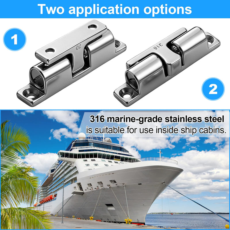 Frienda Marine Grade 316 Stainless Steel Cabinet Tension Catch 70 mm Double Ball Tension Roller Catch Latch for Ship Hardware, Deck Installation, Cabinet, Closet & Furniture Door Silver 2