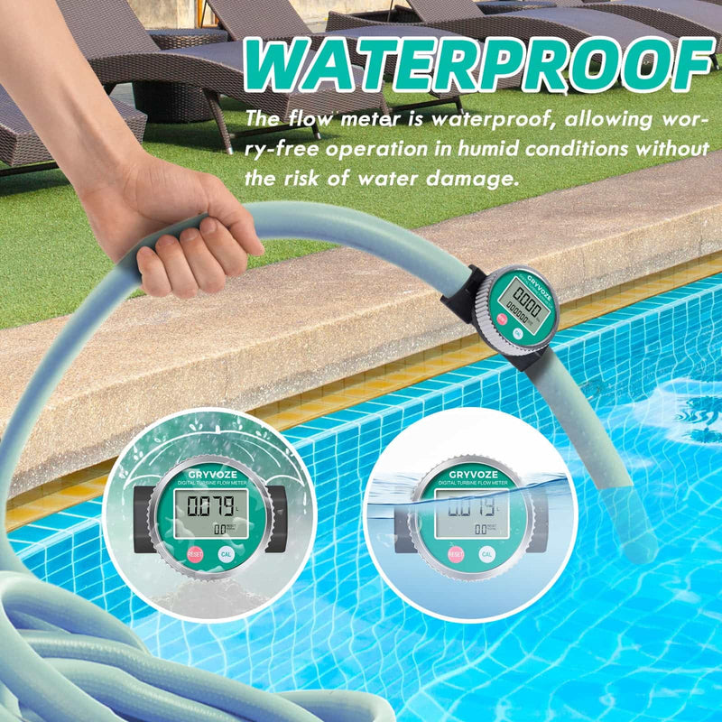 [Australia - AusPower] - 1 Inch PP Digital Turbine Flow Meter, 2.6-26 GPM Inline NPT Thread Flowmeter for Urea, Chemicals, Acid and Alkaline Liquids, Water, Diesel, Gasoline, Kerosene, and Other Liquids. Round 