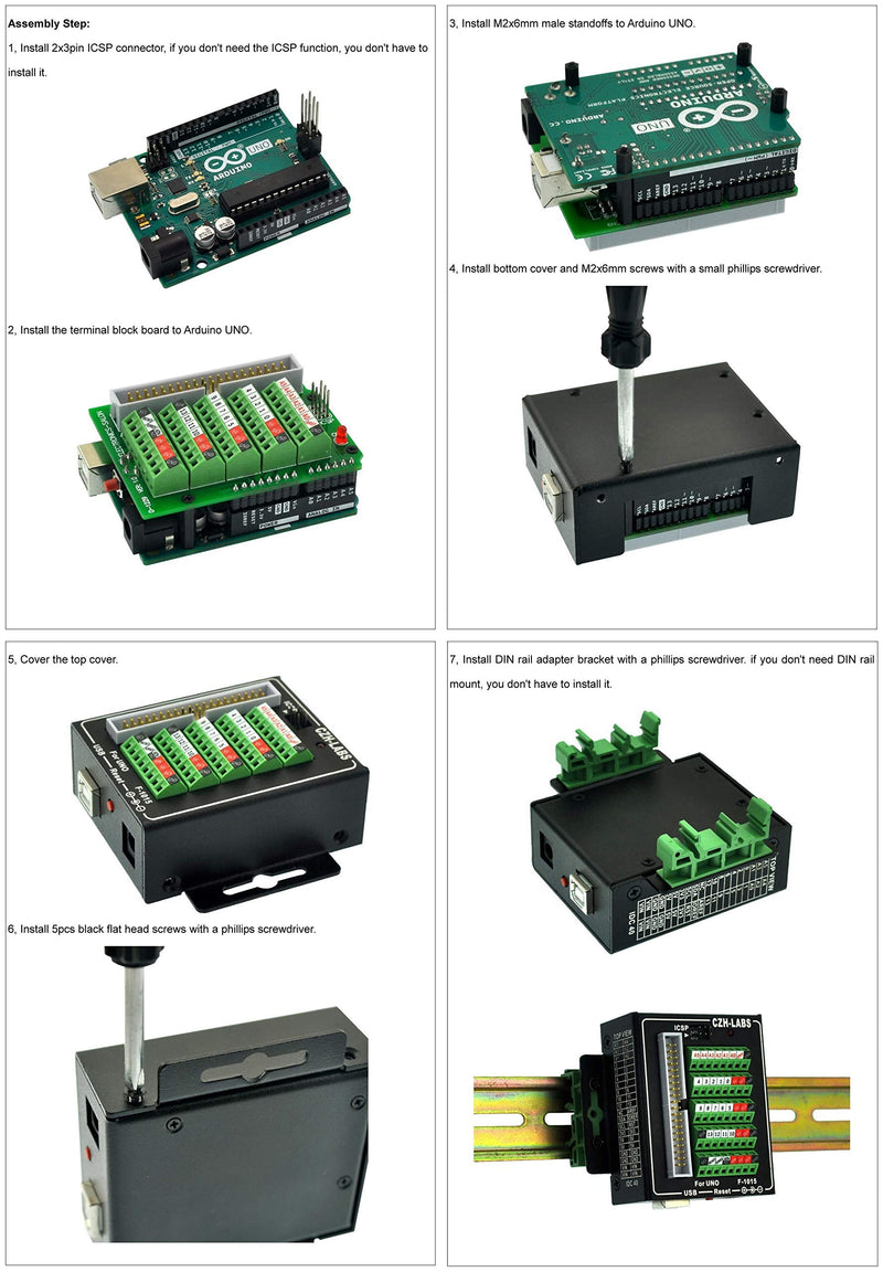 [Australia - AusPower] - UNO Screw Terminal Block Breakout Module with Aluminum Enclosure, for UNO R3. 