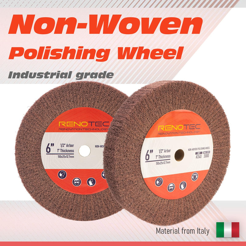 [Australia - AusPower] - 6 Inch Flap Wheel, Non-Woven Polishing Wheel (Grit240) Non woven Grit240 