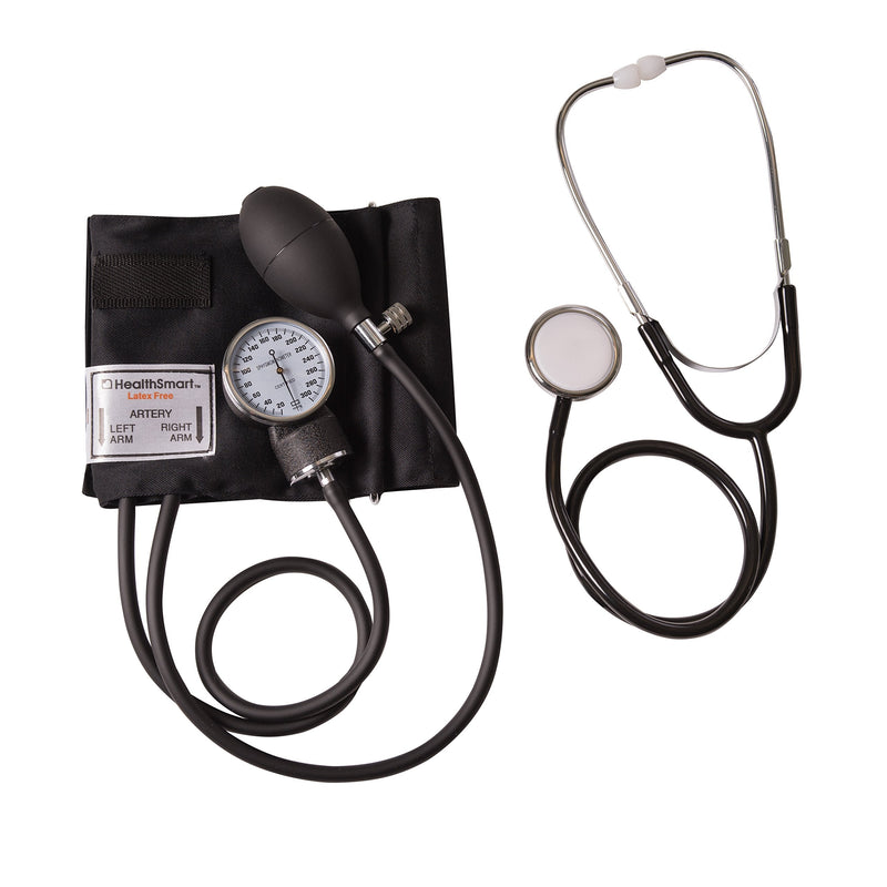 [Australia - AusPower] - MABIS Professional Aneroid Sphygmomanometer Blood Pressure Gauge, Stethoscope and Blood Pressure Cuff, With Carrying Case, Adult Cuff, Black 