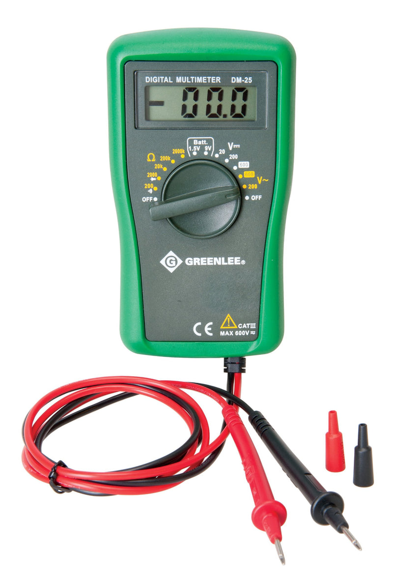 [Australia - AusPower] - Greenlee DM-25 CATIII 600V Manual Ranging Digital Multimeter 