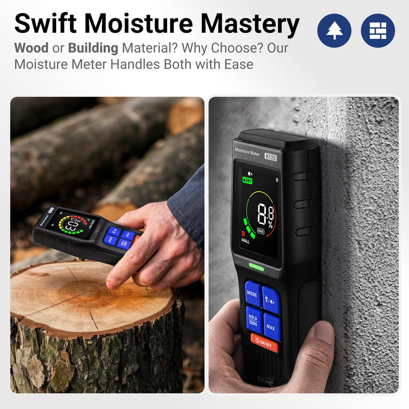 [Australia - AusPower] - Pinless Moisture Meter for Non-Destructive Moisture Detection in Drywall, Wood, and Masonry, Detects up to 3/4-Inch Below Surface 