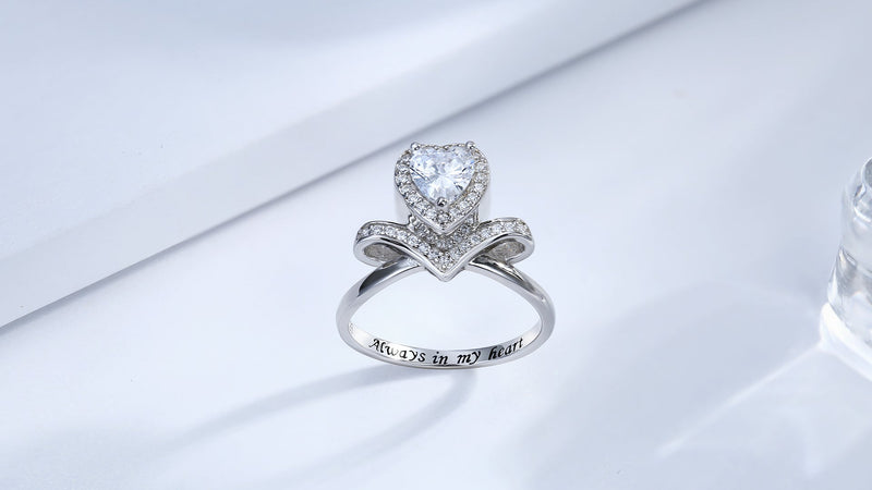 Sterling Silver Urn Rings for Ashes Women Cremation Jewelry Memorial Gifts Heart 9