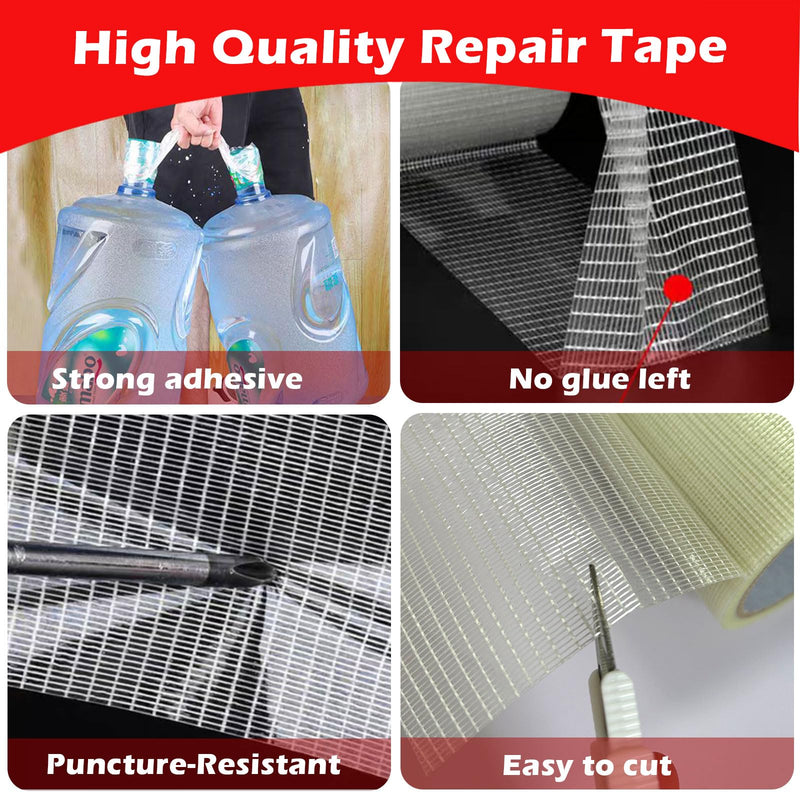 Clear Heavy Duty Repair Tape for Outdoor Fabric, Awning, RV Roof, Underbelly, Tarp, Tent, Sail and Boat Cover - Repair Patch