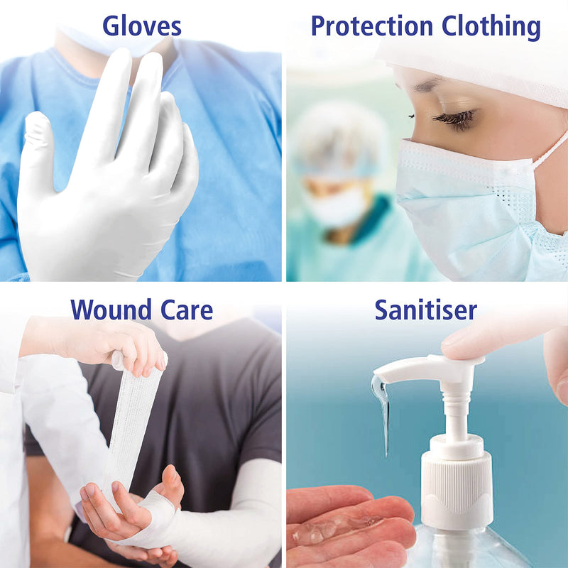 Nitrile NextGen Disposable Gloves - Pack of 100, l blue
