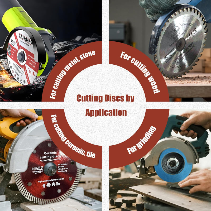 [Australia - AusPower] - Cutting Discs 115, Pack of 5 115 mm Cutting Disc, Metal Cutting Disc for 22.23 mm Bore, Angle Grinder Discs for Cutting Metal, Stone, Wood, Ceramic, Tile, Grinding, 115 x 22.23 mm 