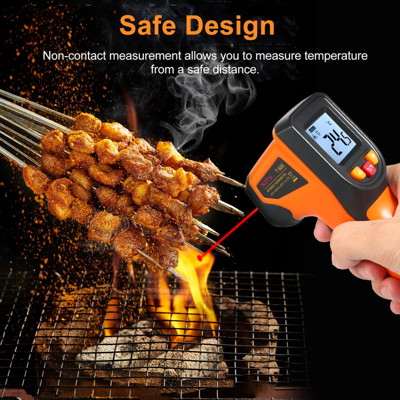[Australia - AusPower] - Thermometer NJTY Infrared Thermometer Non-Contact Digital Gun -50°C~600°C (-58°F~1112°F) IR Thermometer for Industrial, Kitchen Cooking, Automotive, Not for Human Body Temp 