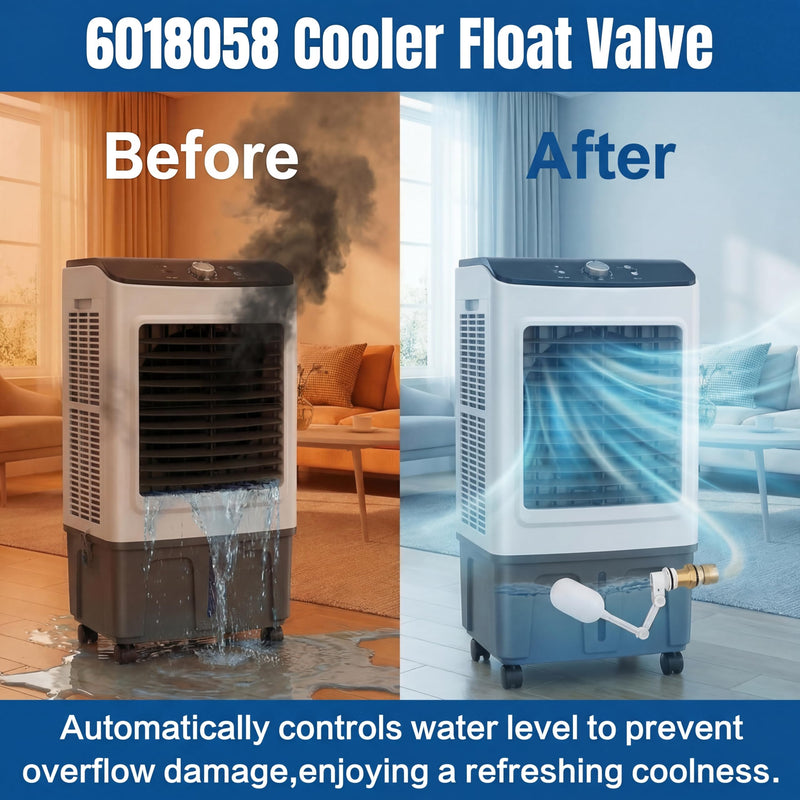 6018058 Cooler Float Vavle with Brass Adapter, Swamp Coolers Part Fit for Models: MC18, MC26, MC37, MC61, MC92, M150, M250, M350