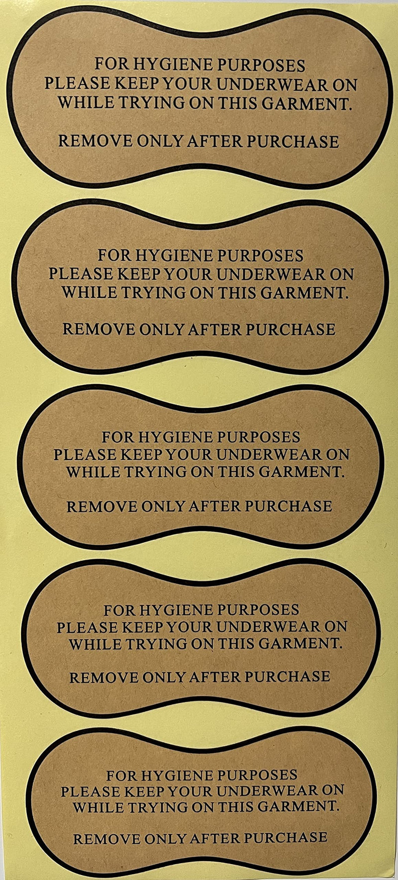 Adhesive Protective Hygiene Try On Stickers/Labels for Swimsuits, Swimwear and Lingerie. Panty Liner/Barrier (100, Eco-Friendly) 100