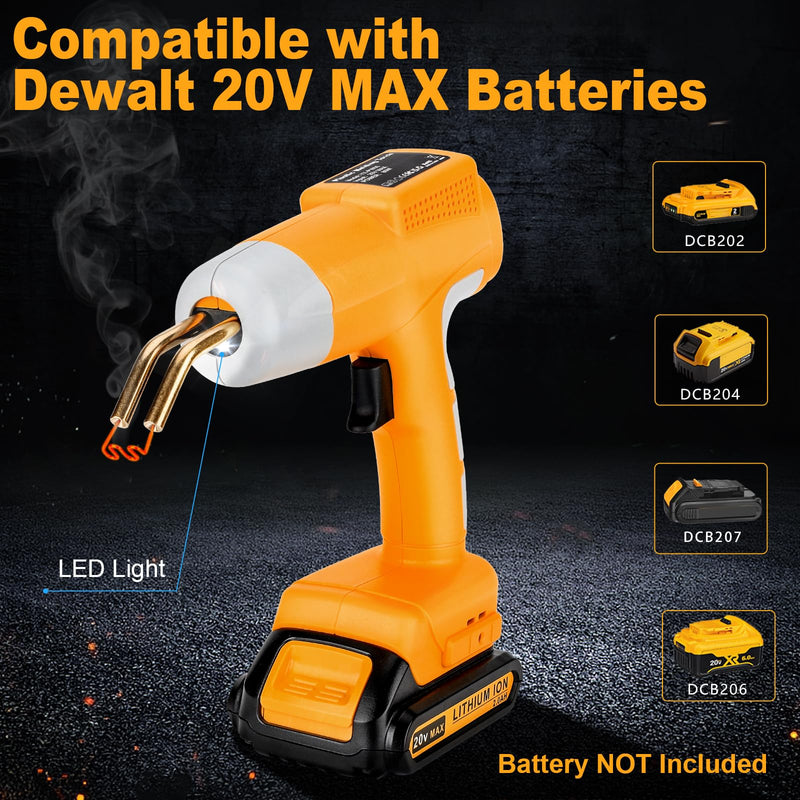 Cordless Plastic Welder Gun Compatible with Dewalt 20V Max Battery with 600PCs Hot Staples Plastic Welding Kit for Car Bumper and other plastic Repairing(No Battery)