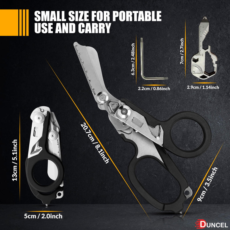 [Australia - AusPower] - Pro 6-in-1 Multifunctional Trauma Shears Foldable - Stainless Steel Medical Scissors for Nurses - Raptor Trauma Shears with Glass Breaker - Surgical EMT Scissors for Nursing Students & Doctors 