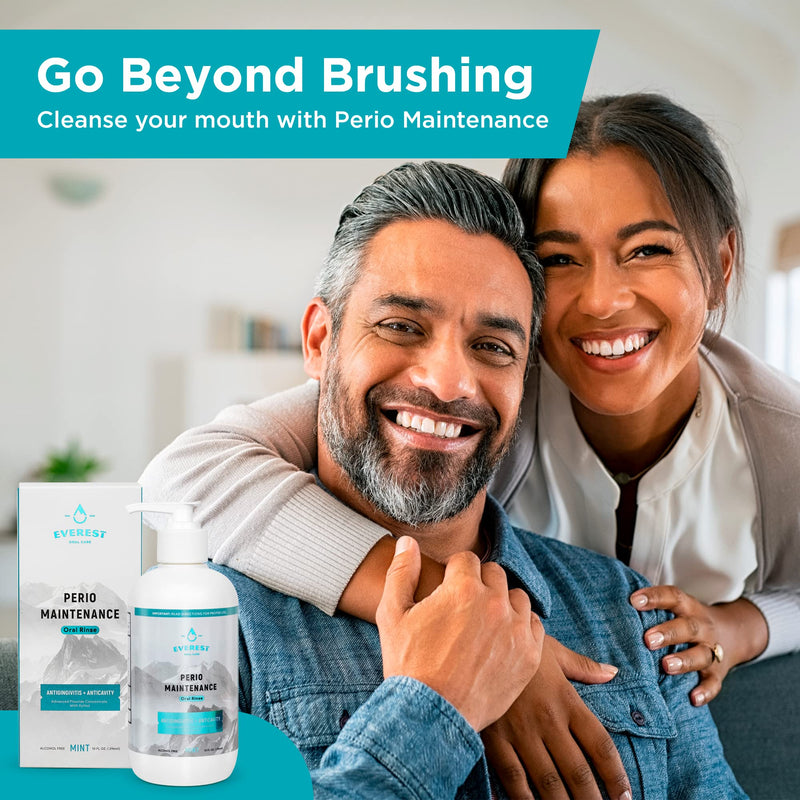 Perio Maintenance Alcohol Free Mouthwash – Concentrated Mouthwash for Bad Breath, Plaque, Sensitive Teeth, and Gingivitis or Gum Disease - Fresh Mint Flavored Fluoride Rinse Pack of 2 by Everest 20 Fl Oz (Pack of 1)