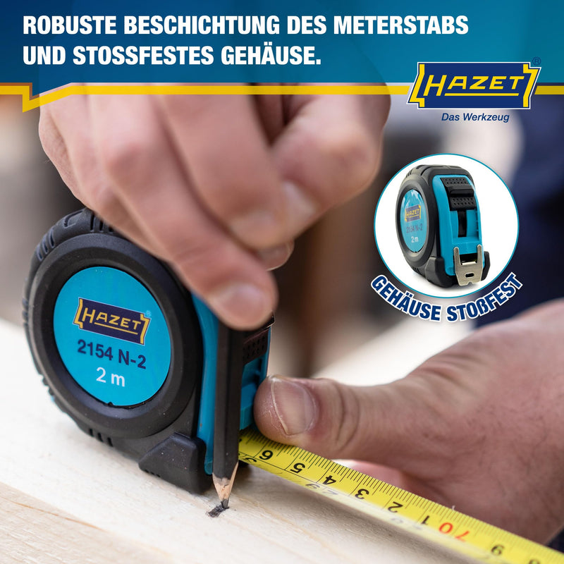 [Australia - AusPower] - HAZET 2154N-2 Measuring Tape 2m/6.56ft, Multi-Colour 2 m 