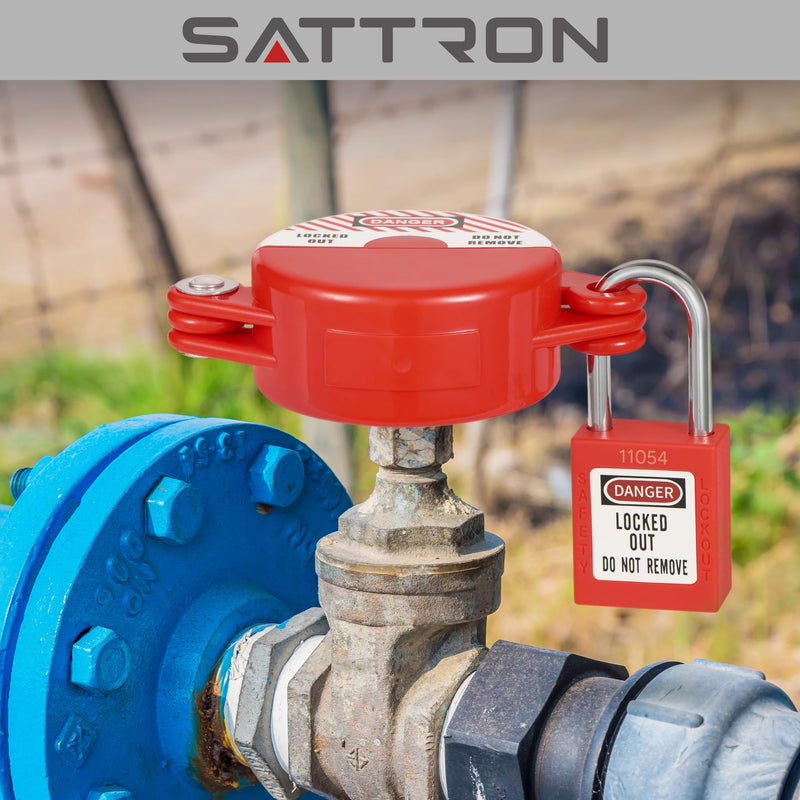 [Australia - AusPower] - 2 Sets Gate Valve Lockout and Safety Padlocks, Valve Lockout Device for 1 to 2-1/2 inch Diameter Valve Handles, Suited for Outdoor Water Spigot Propane Tank 