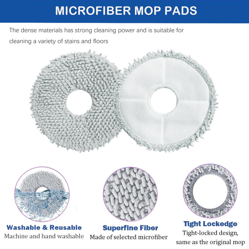 18Pcs Replacement Parts for Eureka J15 Pro Ultra Robot Vacuum Cleaner, 1 Main Roller Brush 4 Side Brushes 4 Hepa Filters 4 Mop Pads 4 Vacuum Bags,1 Cleaning Brush Accessories Kit