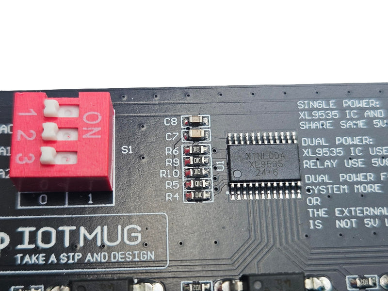 [Australia - AusPower] - 8-Channel I2C IIC Relay Board XL9535, USB-C, Dual Power 3.3V/5V, SPDT 10A EMR, DIN-Rail Ready, Multi-Board I2C Expansion Expandable, Compatible with Arduino ESP32 Raspberry Pi ESPHome & Home Assistant 8 CH EMR Type C 