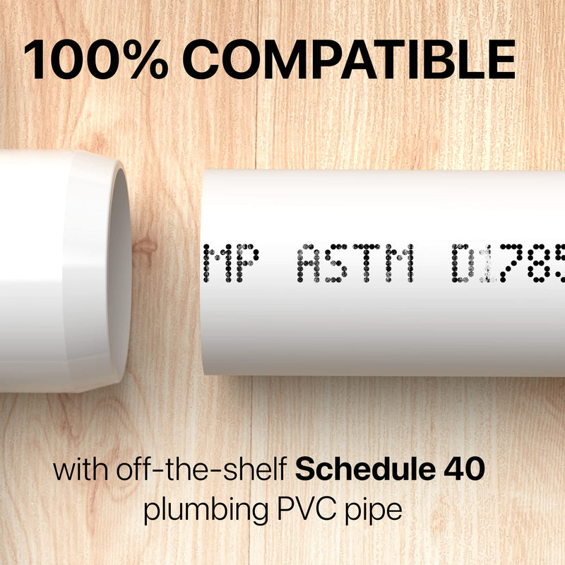 [Australia - AusPower] - FORMUFIT 1/2" 4-Way Tee Furniture Grade PVC Fitting in White, Made in USA, UV-Resistant, Impact-Proof, 0.840" Actual Socket Diameter, (10-Pack) - F0124WT-WH-10 