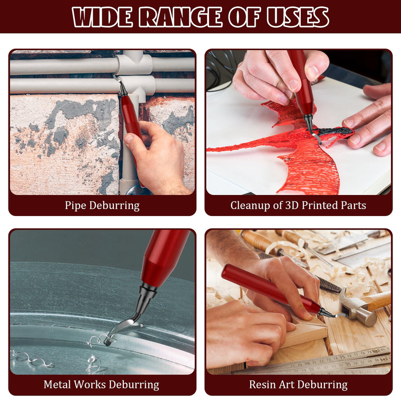 [Australia - AusPower] - Universal deburring tool, 360° rotating blade cutting tool, hand deburring deburring tool with 10 replacement blades, for 3D printers, metal, plastic, PVC, aluminium, stainless steel 