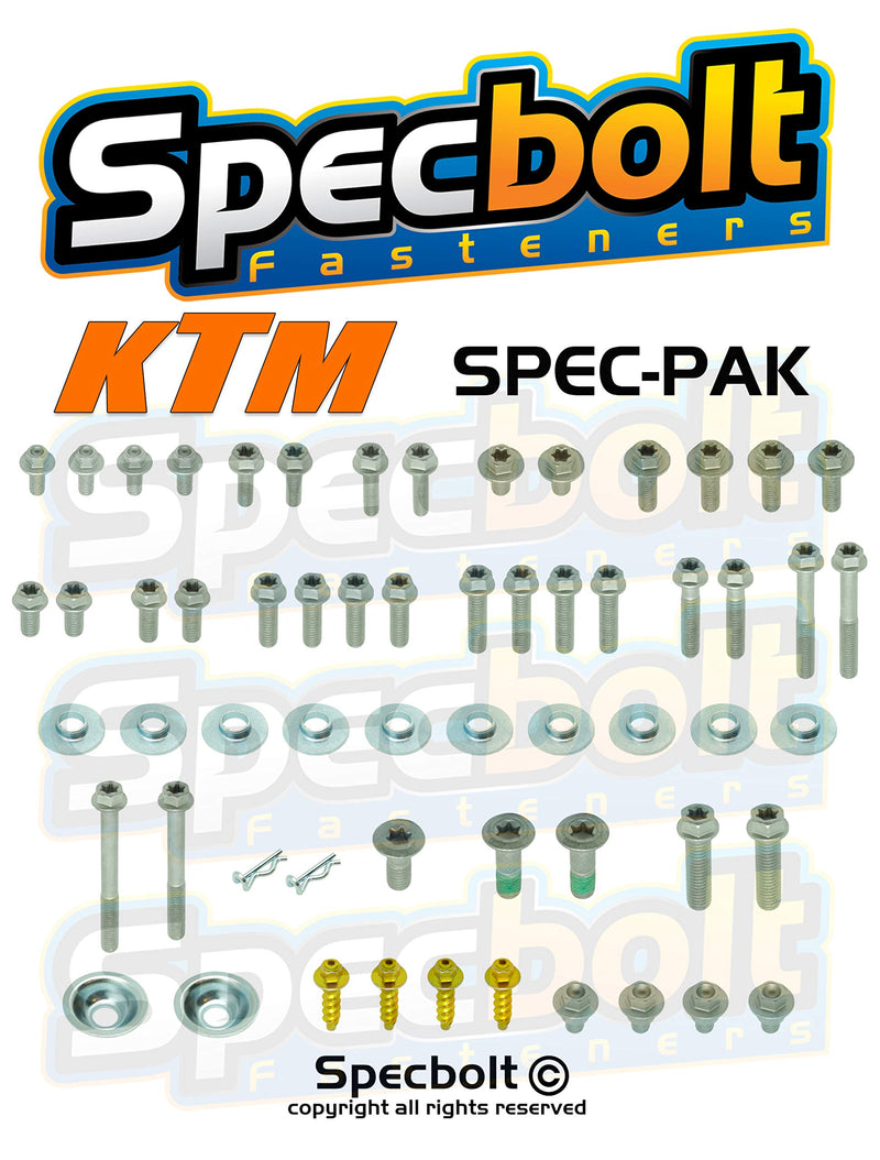 [Australia - AusPower] - Specbolt Fasteners Euro Spec-Pak Fits: KTM Husqvarna GasGas SX EX XC EXC 65 85 125 250 300 350 450 (1996 - Current) Factory Match Fastener Kit … 