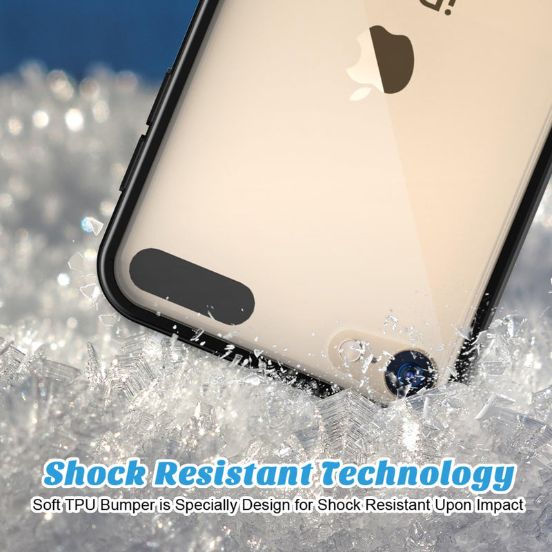 [Australia - AusPower] - ULAK iPod Touch 7 Case,iPod Touch 6 & 5 Case, Clear Slim Hybrid Bumper TPU/Scratch Resistant Hard PC Back/Corner Shock Absorption Case for Apple iPod Touch 5th 6th 7th Generation, Black 