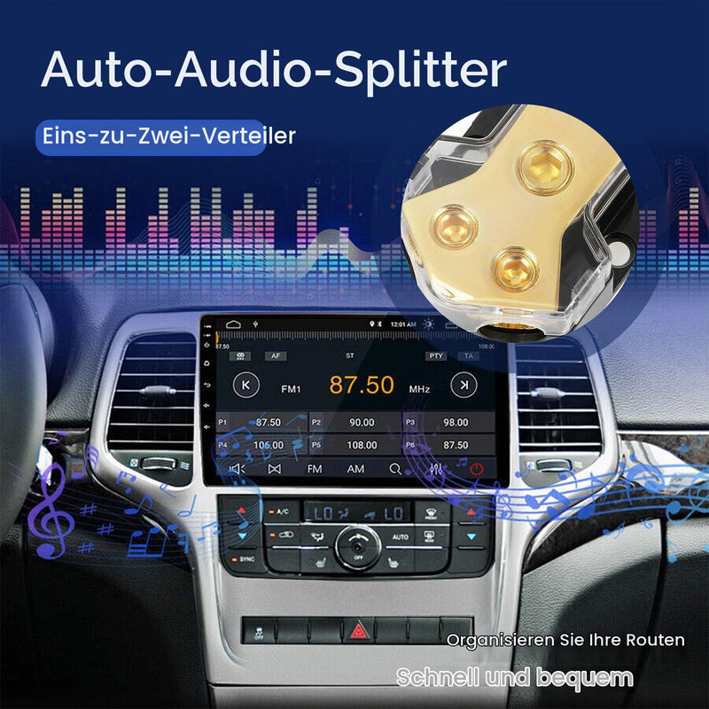 2 Way Car Boat Amplifier Audio Stereo Splitter Block - Power Supply 1 Input 2 Outputs for Multi Amplifier Systems