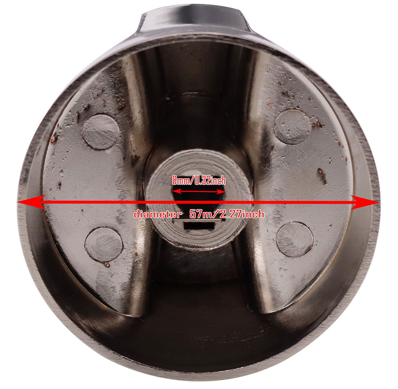 [Australia - AusPower] - Meter Star 2.25INCH/57MM OD Metal BBQ Stove Knob for 0.31INCH/8mm Shaft Valve Zinc Alloy knob,Backwards 