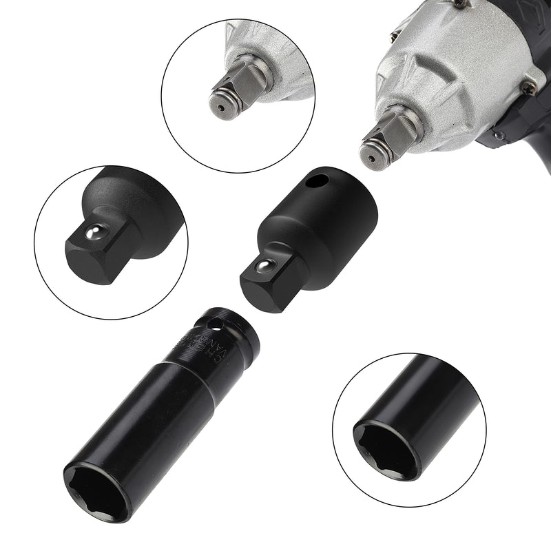 [Australia - AusPower] - Bates- Impact Socket Adapter and Reducer Set, 4-pcs, Impact Sockets Adapter Sets, Impact Adapter, Socket Adapter Set, 1/2 to 3/8 Socket Adapter, 3/8 to 1/2 Socket Adapter, 3/8 to 1/4 Socket Adapter Black 
